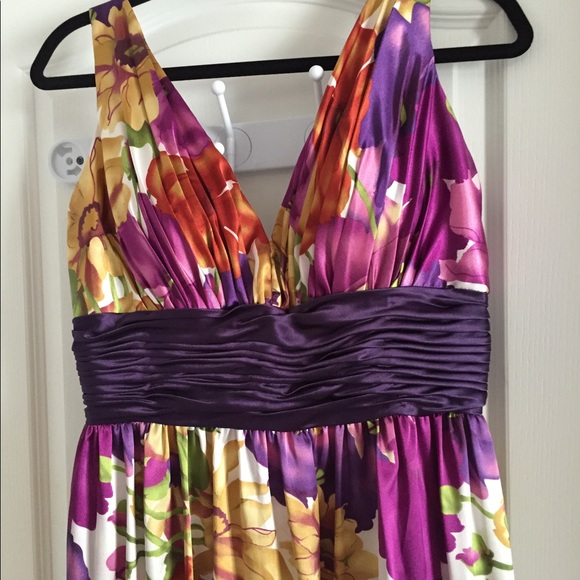 Scala prom dress. Multicolor floral. Size 14. - Picture 3 of 7